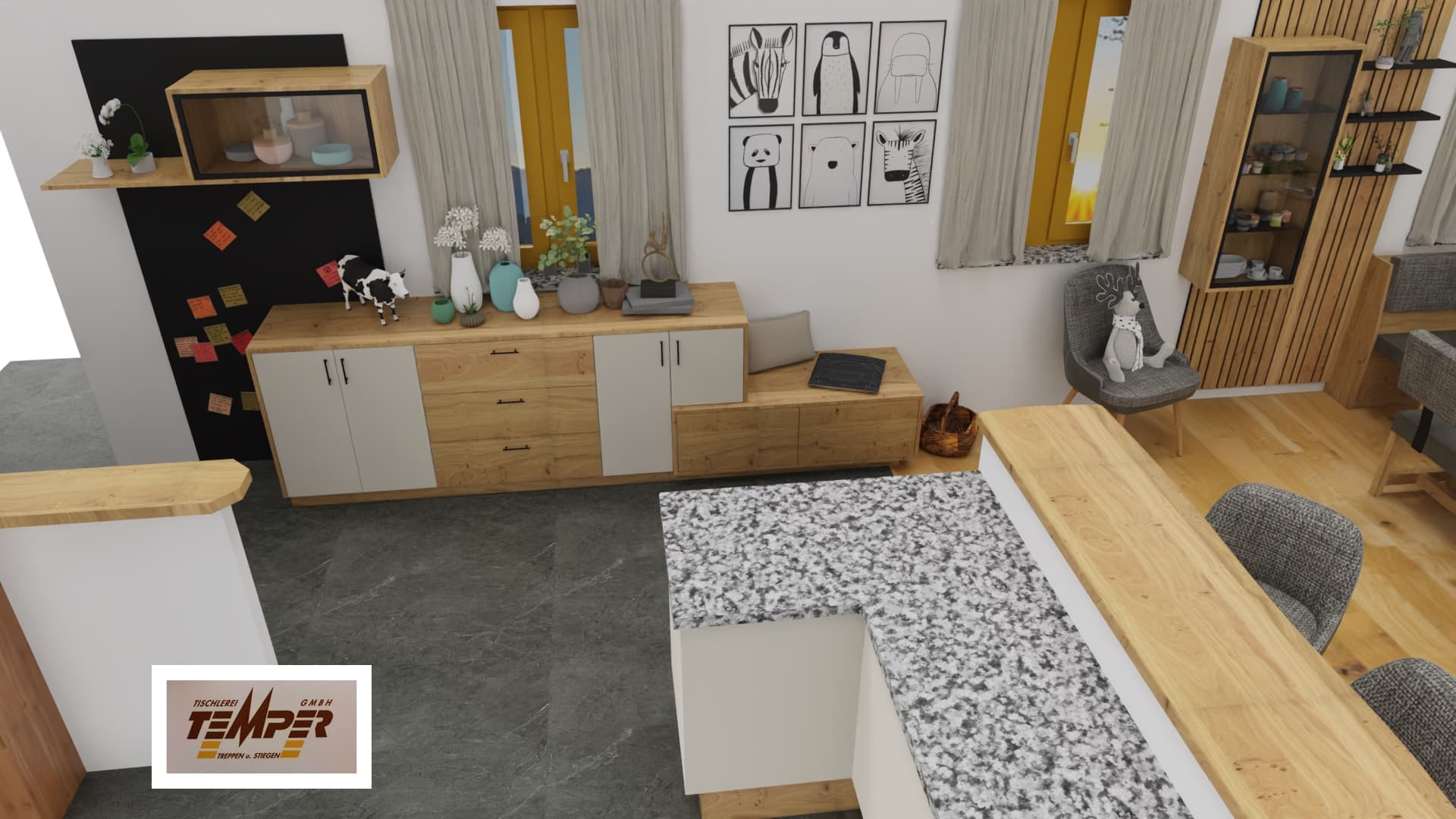 Esszimmermöbel mit Eckbank und Wohnwand - Bild 3