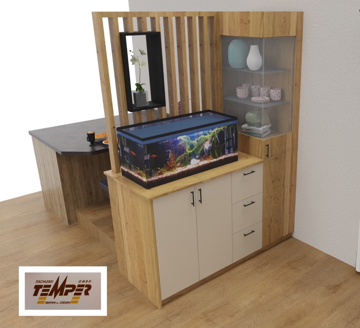 Esszimmermöbel mit Holzlamellen - Bild 2